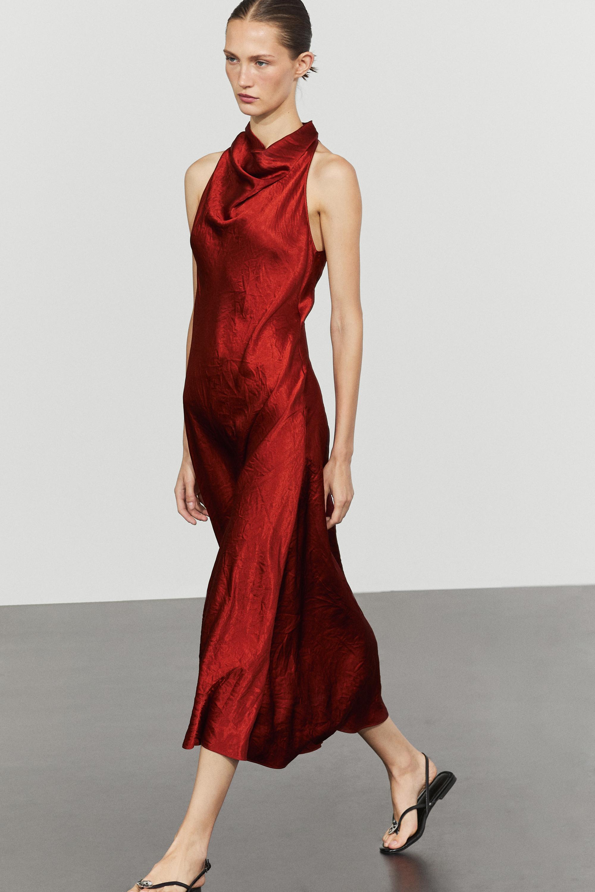 Draped neckline maxi dress