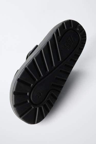RUBBERISED BUCKLE SANDALS - Black by Zara - Image 6