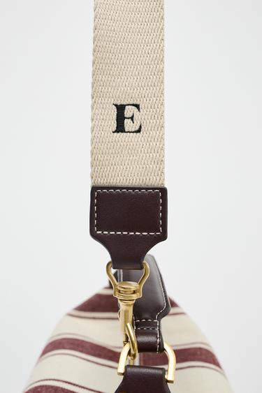 STRIPED FABRIC CITY BAG - Burgundy Red by Zara - Image 5