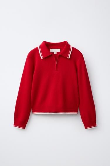 ZIP-UP KNIT JUMPER - Red by Zara