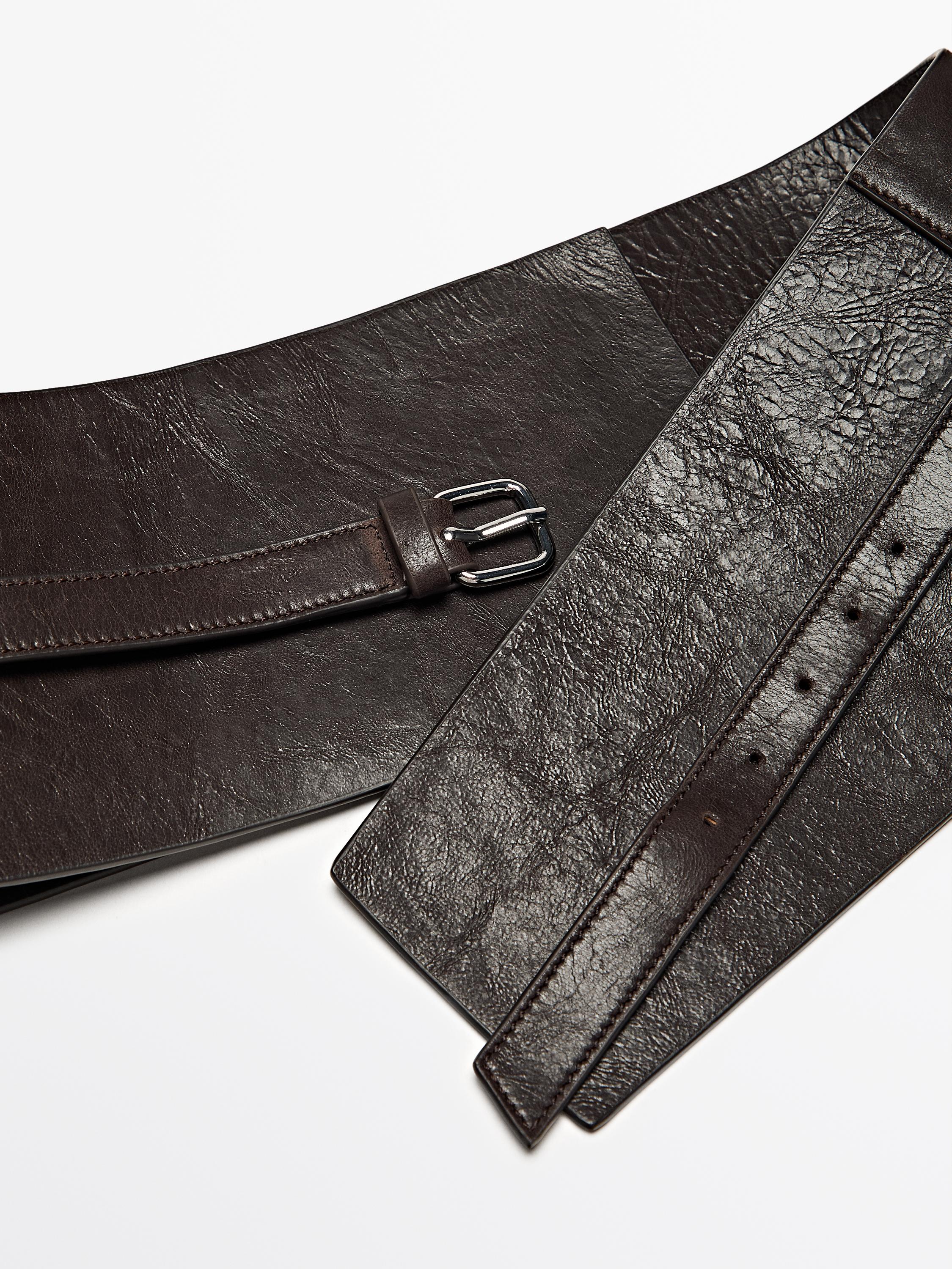 Ceinture bandeau en cuir nappa