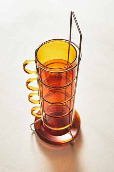Zara FRAME WITH CUPS SET - Orange