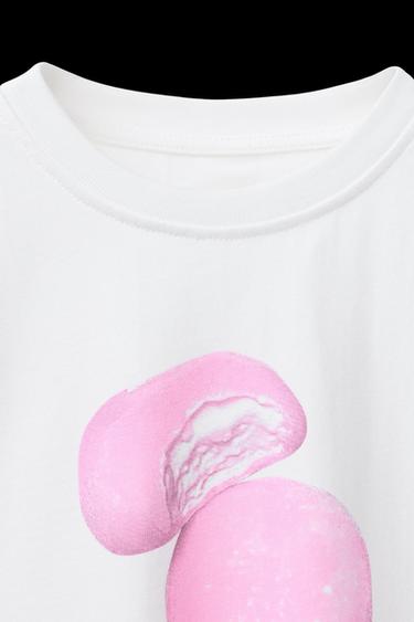Zara HEAVY WEIGHT PRINTED T-SHIRT - White