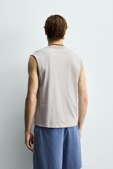 T-SHIRT TANK COUPE RELAXED - Gris chiné de Zara - Image 2