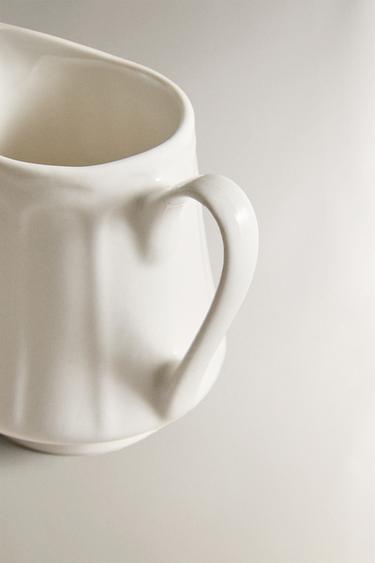 PORCELAIN MILK JUG WITH RAISED PATTERN - White by Zara - Image 2