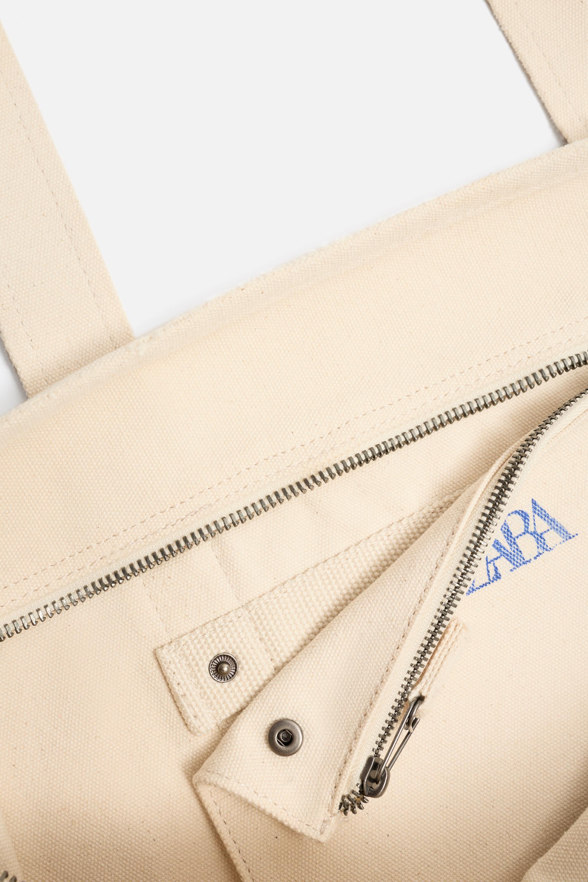 FABRIC SHOPPER BAG - Off White | ZARA United States