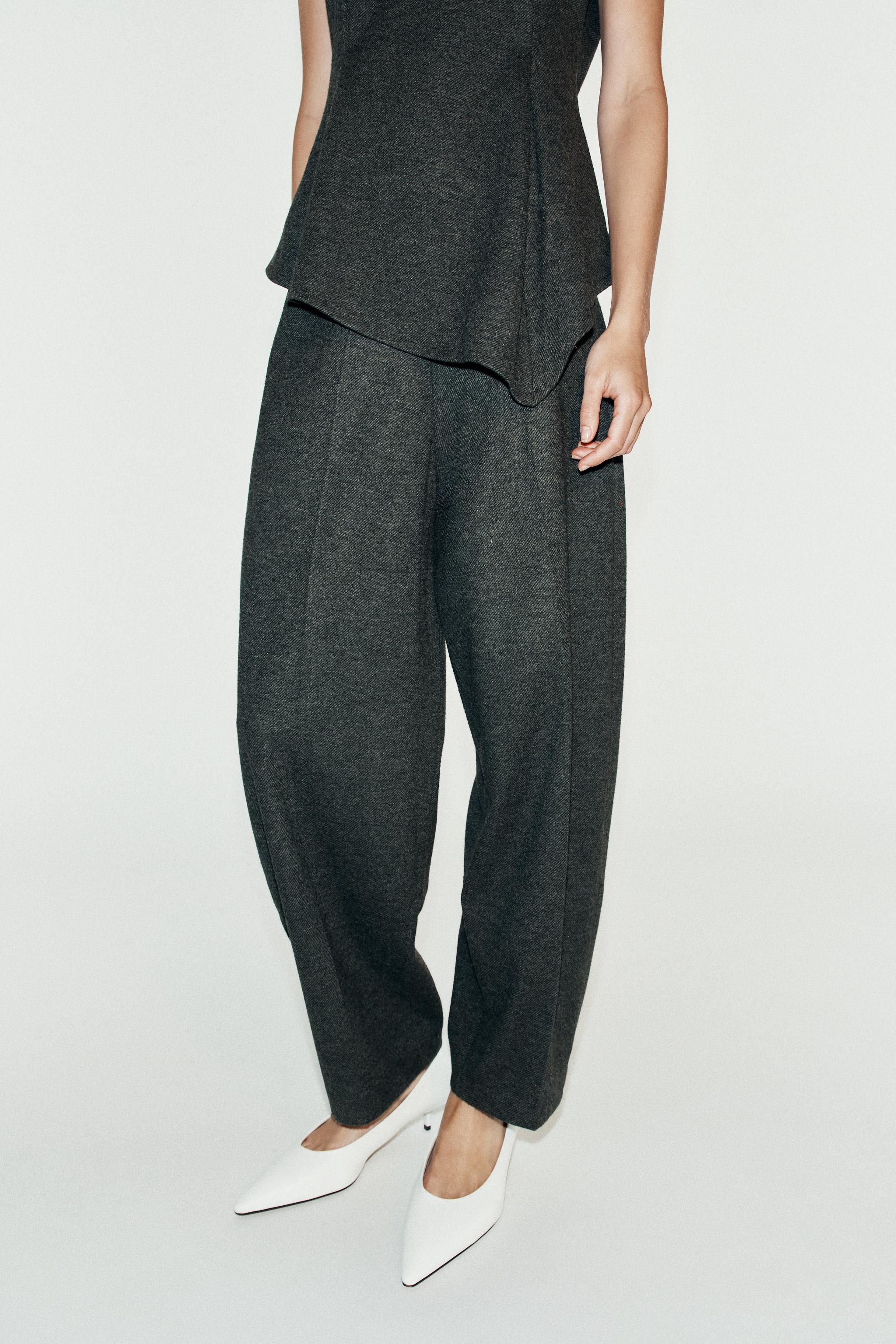 SOFT CARROT PANTS — Dark gray