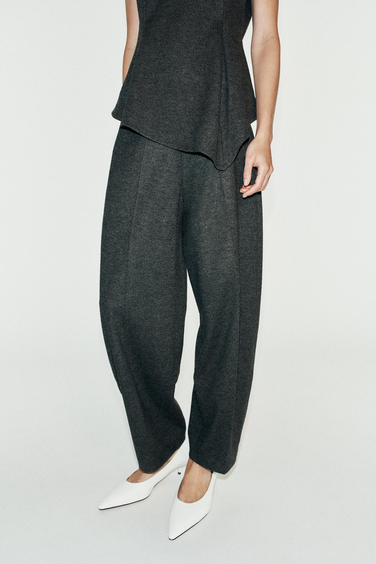 SOFT CARROT PANTS — Dark gray