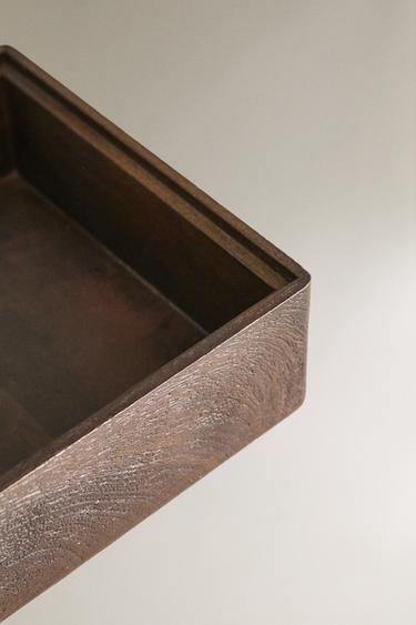 BOÎTE EN BOIS COUVERCLE MOYEN - Marron foncé de Zara - Image 2