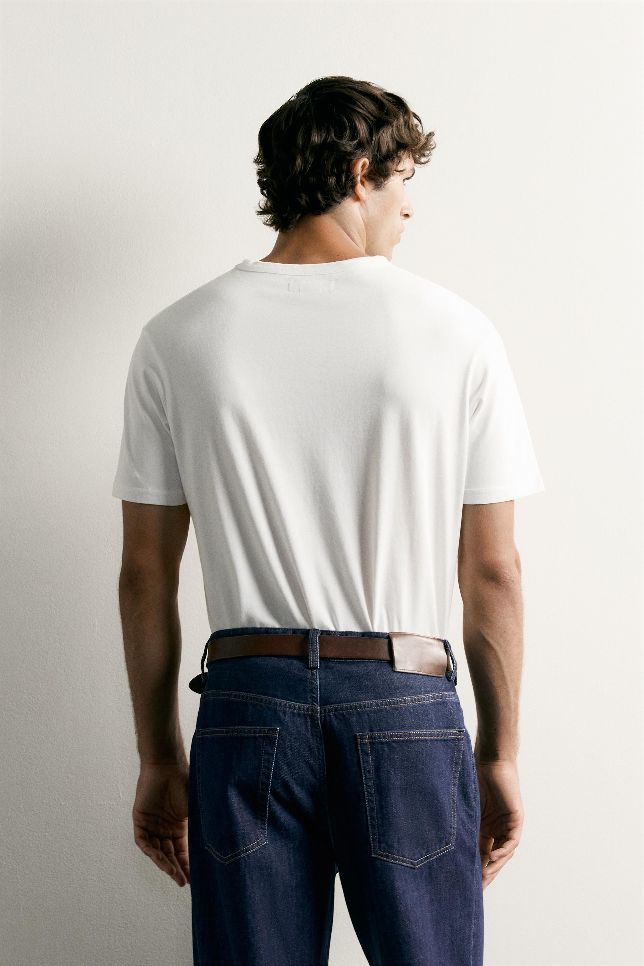 Zara YIKAMA EFEKTLİ REGULAR FIT T-SHIRT görsel 3