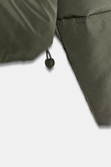 SHORT WATER-REPELLENT AND WINDPROOF HOODED ANORAK - Khaki by Zara - Image 6