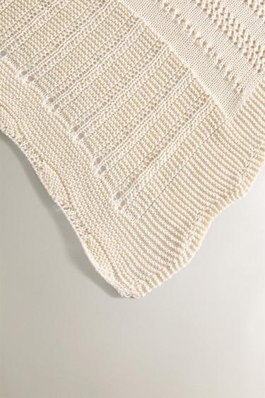 CHILDREN'S OPENWORK COTTON BLANKET - Ecru by Zara - Image 2