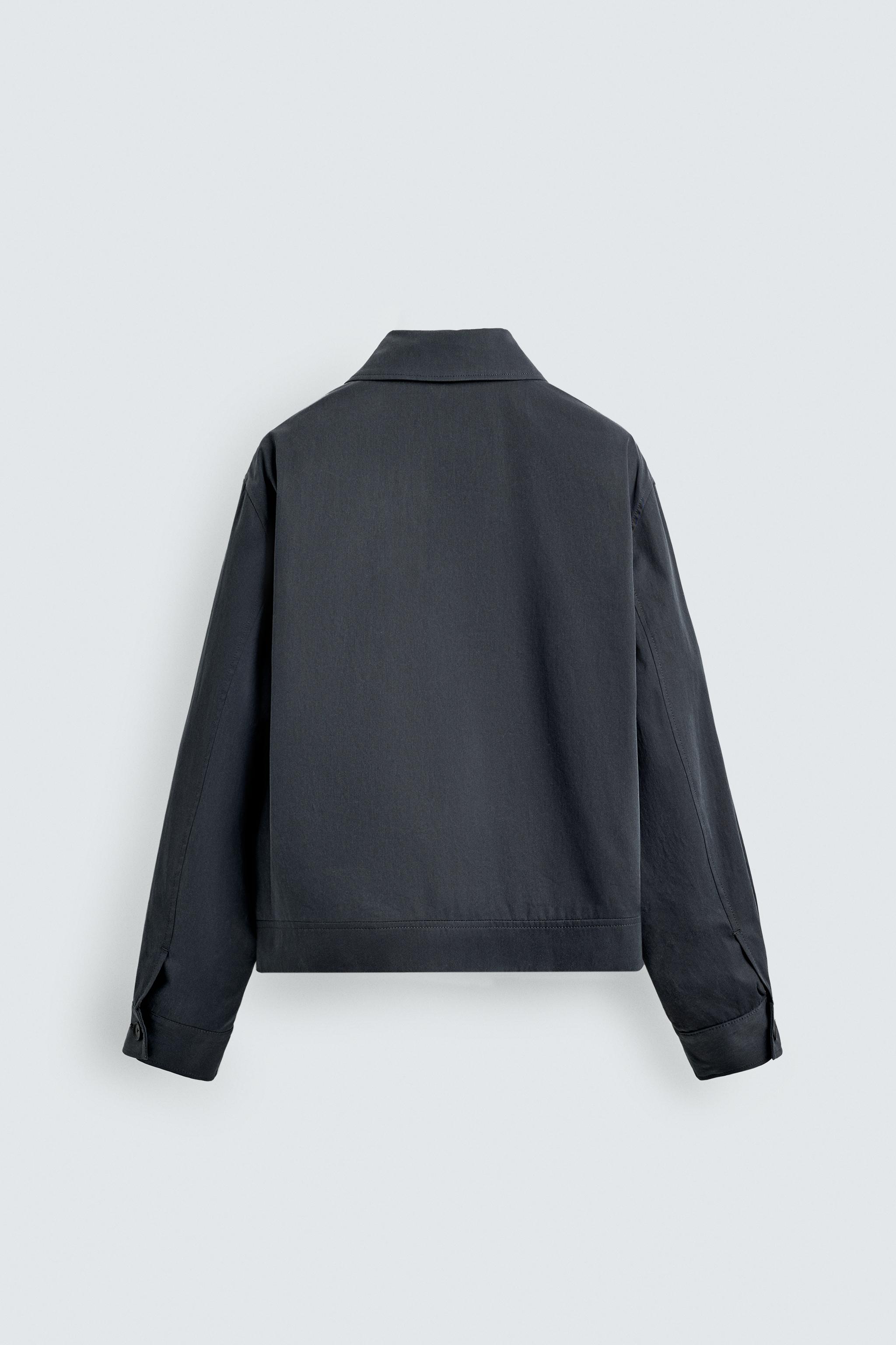 リラックスフィットコットンジャケット - ブルー/グレー | ZARA Japan