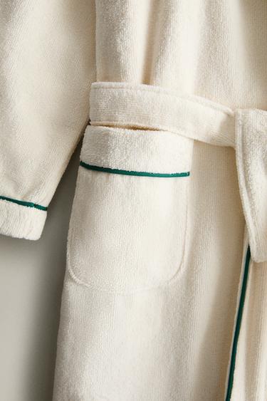 X THE ANIMALS OBSERVATORY KIDS’ DRESSING GOWN WITH LOGO - Oyster-white by Zara - Image 3