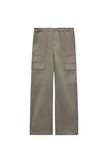 SATIN EFFECT CARGO PANTS