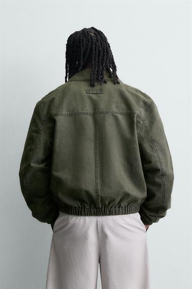 BLOUSON EFFET DAIM DÉLAVÉ - Vert de Zara - Image 2