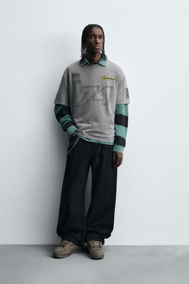تيشرت بصور محرك - رمادي أنثراسايت الخاص بـ Zara - صورة 0