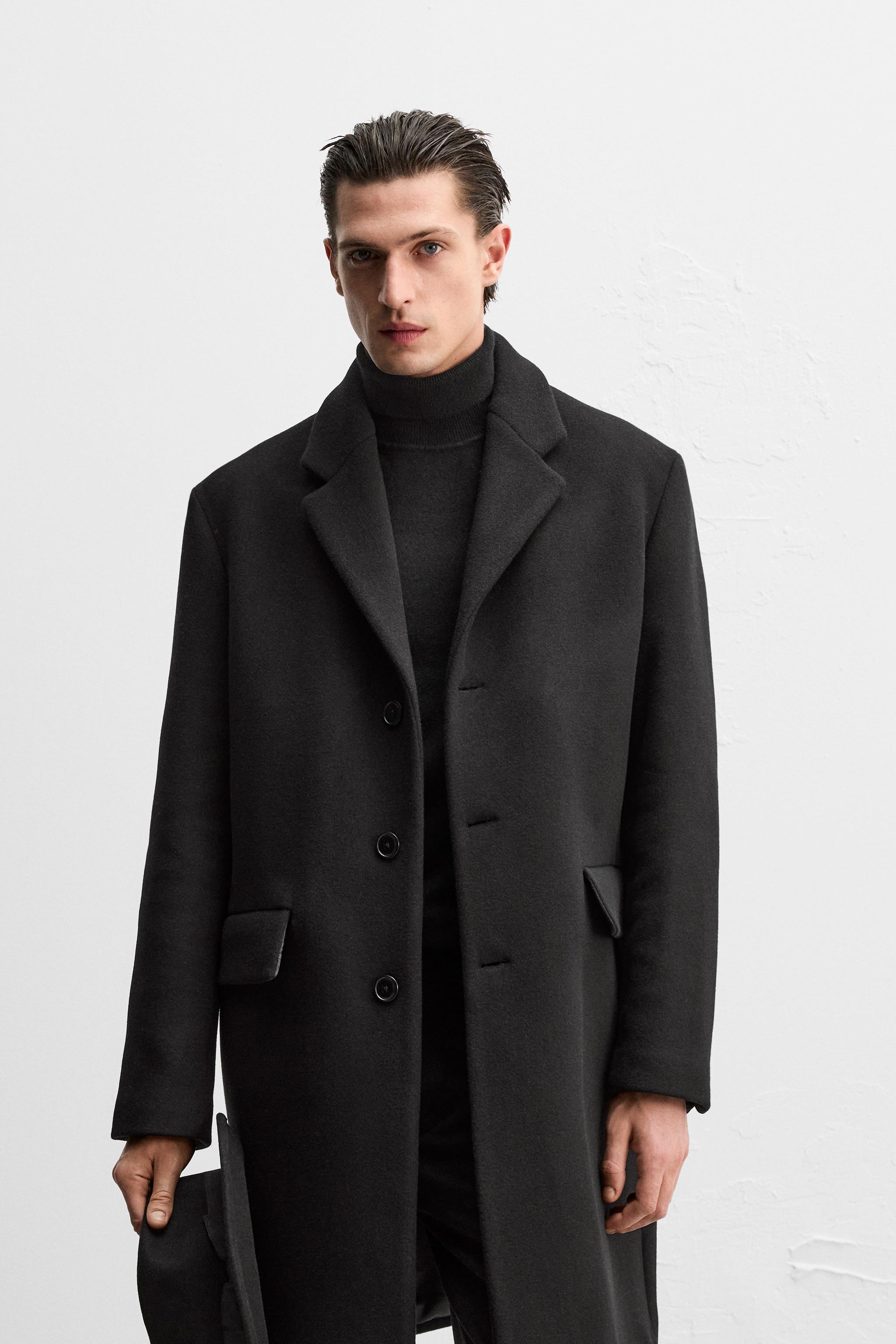 MANTECO ウール混紡コート - ブラック | ZARA Japan / 日本