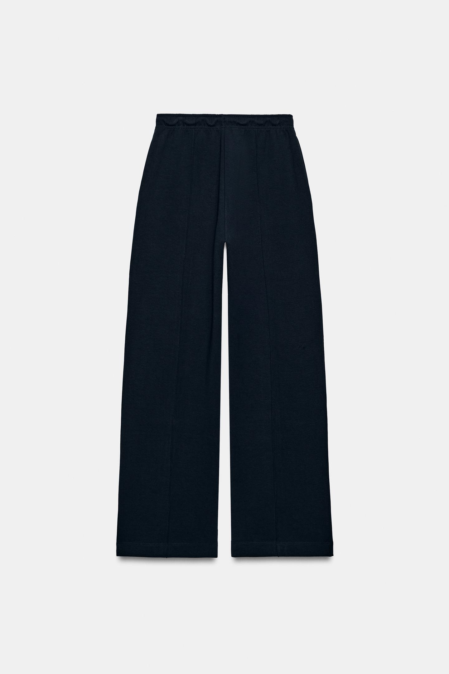 Женские брюки Zara Interlock Seam, цвет: Тёмно-синий — фото 6
