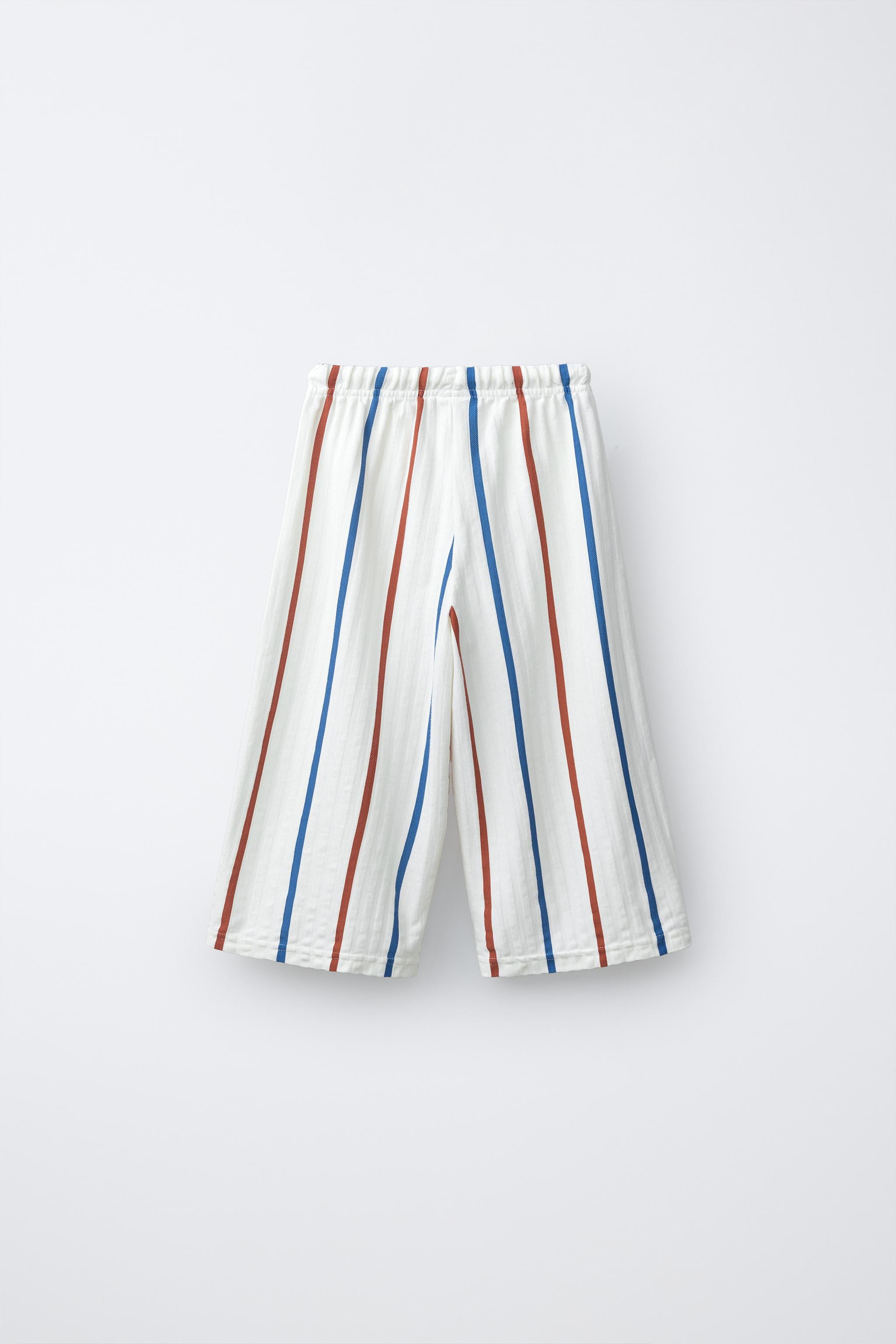 STRIPED TEXTURED PANTS