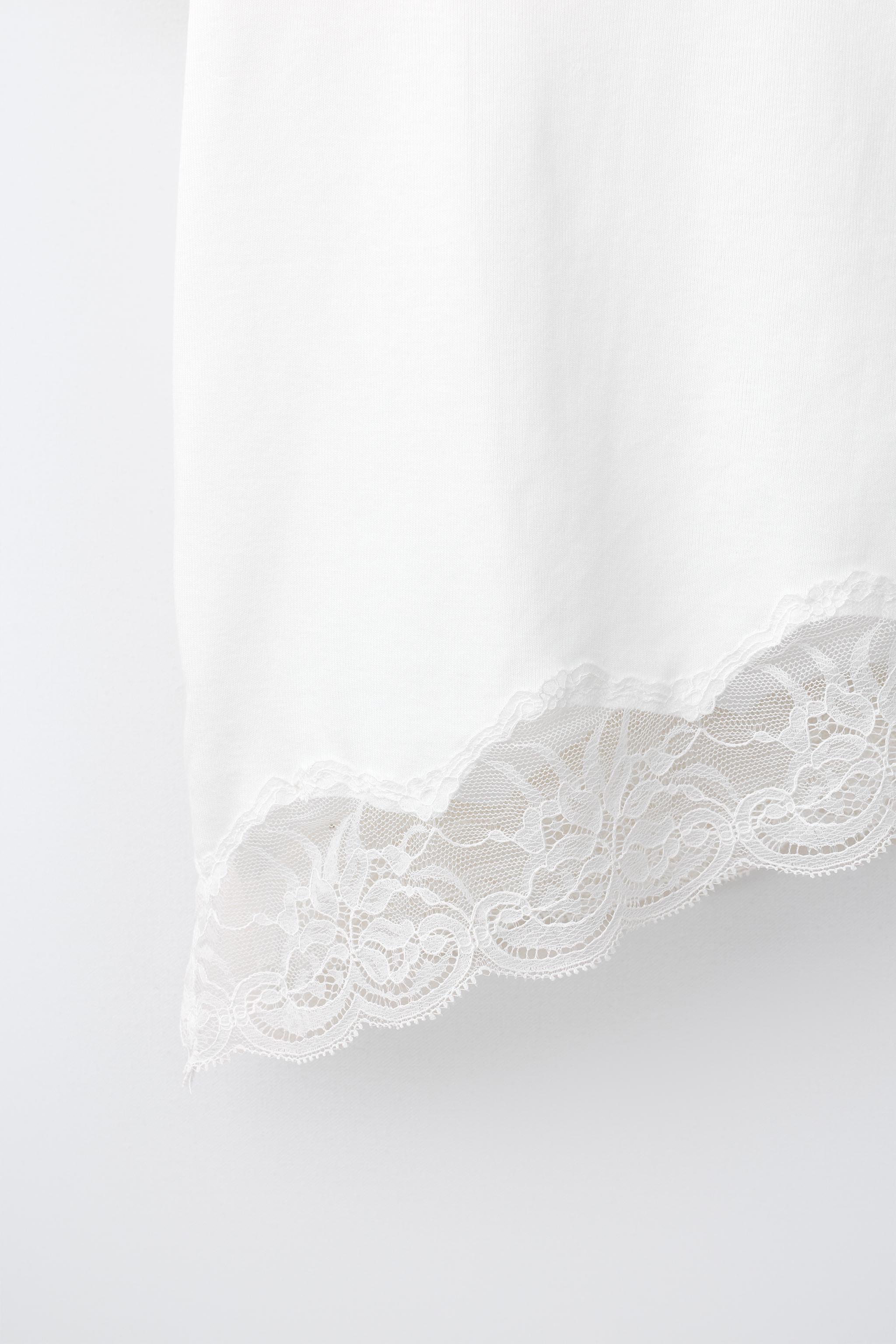 T-SHIRT UNI BAS DENTELLE