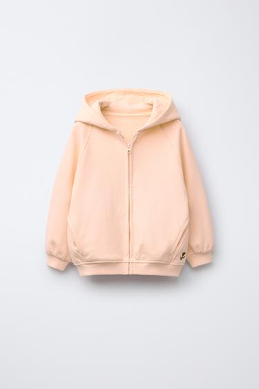 SUDADERA CREMALLERA BÁSICA BORDADO - Mandarina de Zara