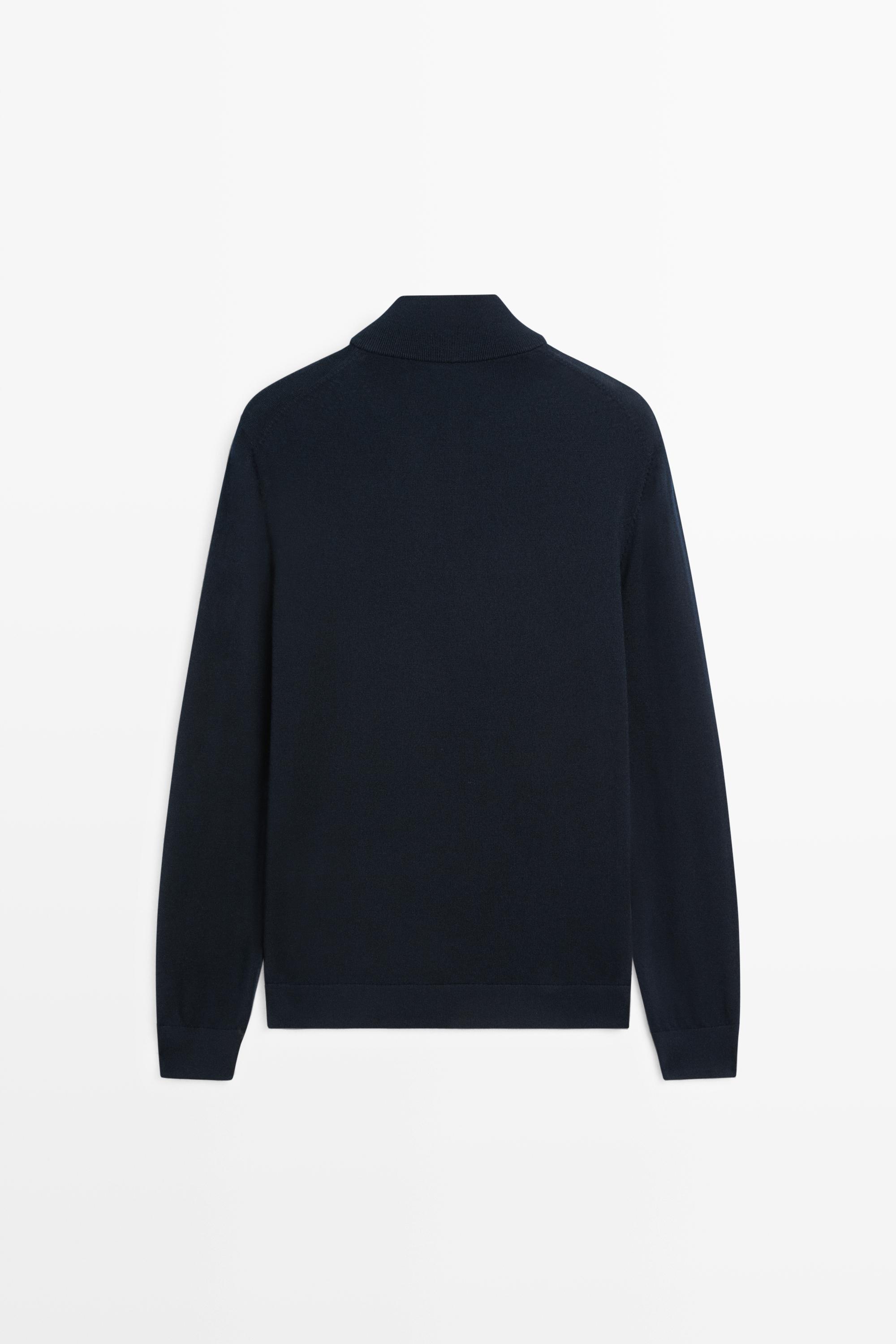 Pull col montant en maille mérinos mélangée
