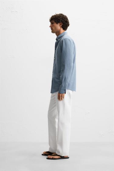CHEMISE REGULAR FIT - bleu-poudré de Zara - Image 3