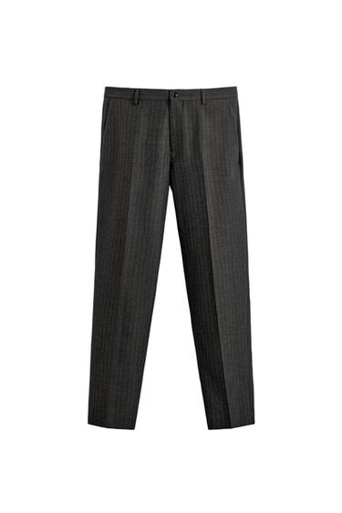 PANTALÓN TRAJE RAYA DIPLOMÁTICA - Gris Antracita de Zara
