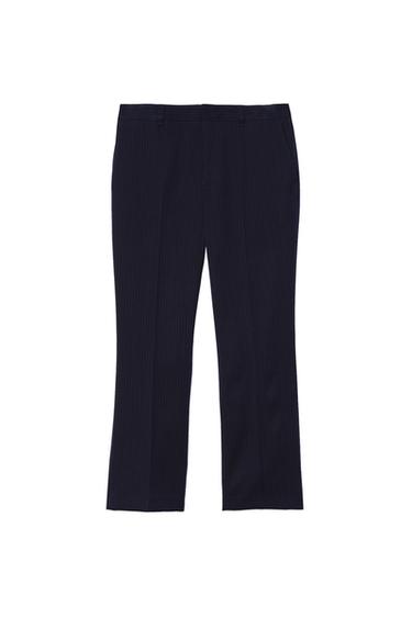 PINSTRIPED FLARE FIT SUIT TROUSERS - Navy blue by Zara
