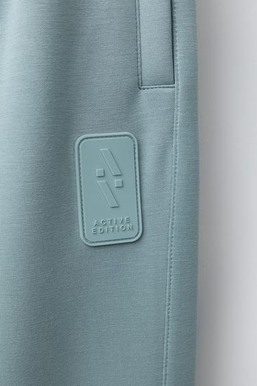 SPORTY JOGGERS WITH RUBBERISED LABEL - Blue / Grey by Zara - Image 3