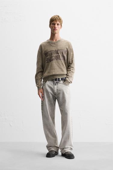JERSEY TEXTO ESTAMPADO - Marrón de Zara - Imagen 0