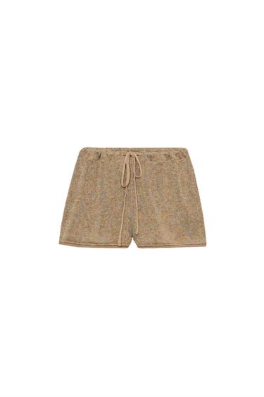 Zara RUSTIC SHORTS - Beige
