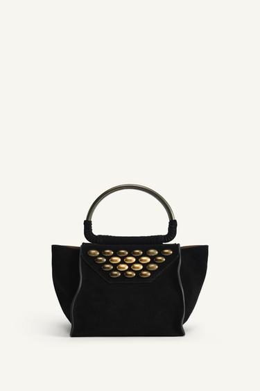 MINI CITY BAG BORCHIE PELLE SCAMOSCIATA LIMITED EDITION - Nero di Zara