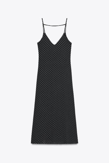 FLOWING LONG DRESS - Black / White by Zara