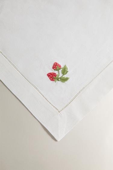 EMBROIDERED FRUIT PLACEMAT - Ecru by Zara - Image 2