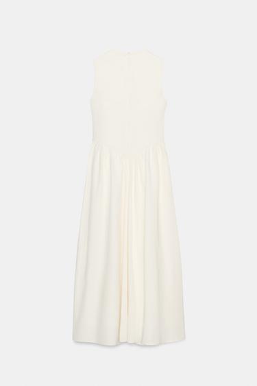 CONTRAST MIDI DRESS - Ecru by Zara - Image 10