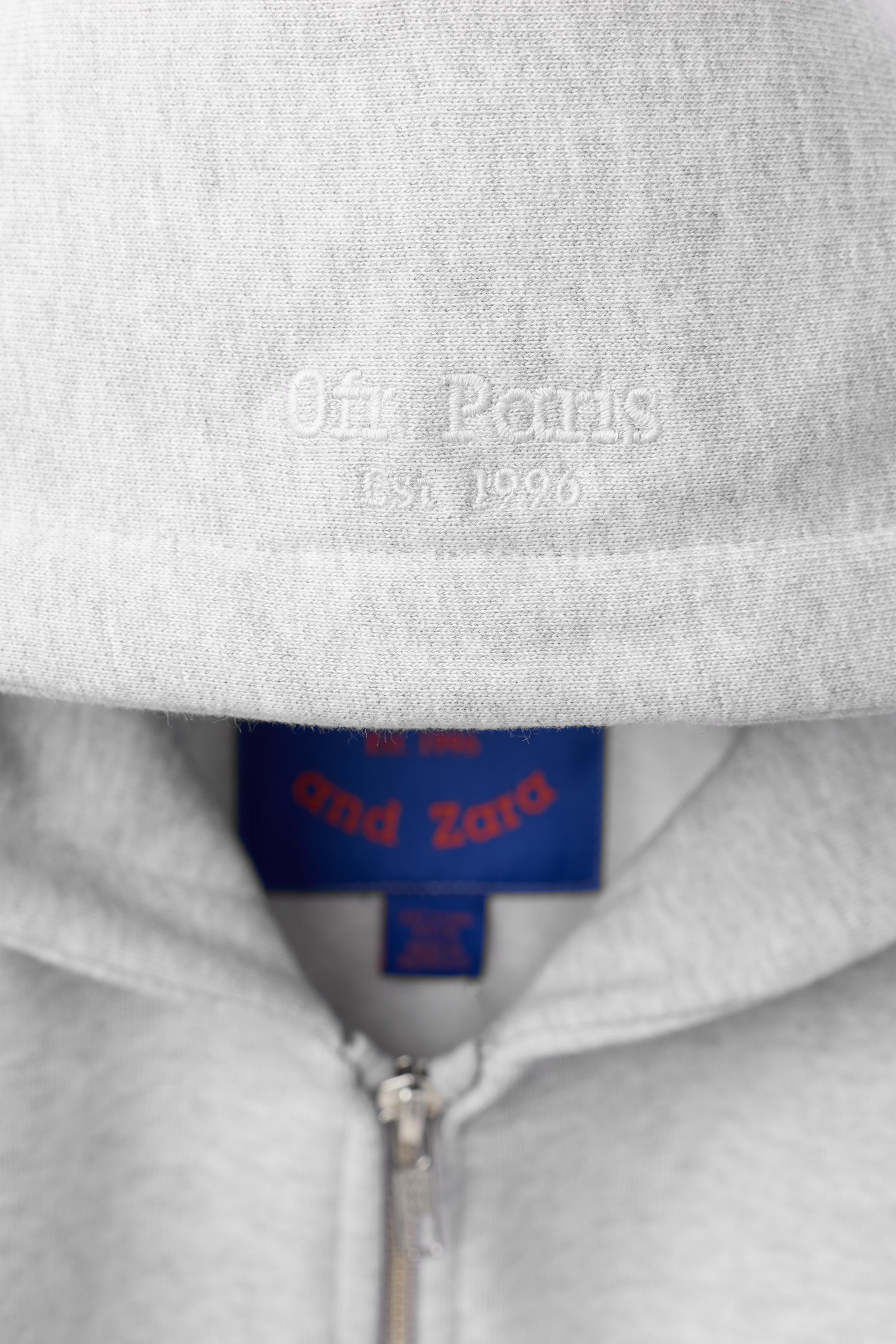 0FR. PARIS X ZARA EMBROIDERED ZIP-UP HOODIE