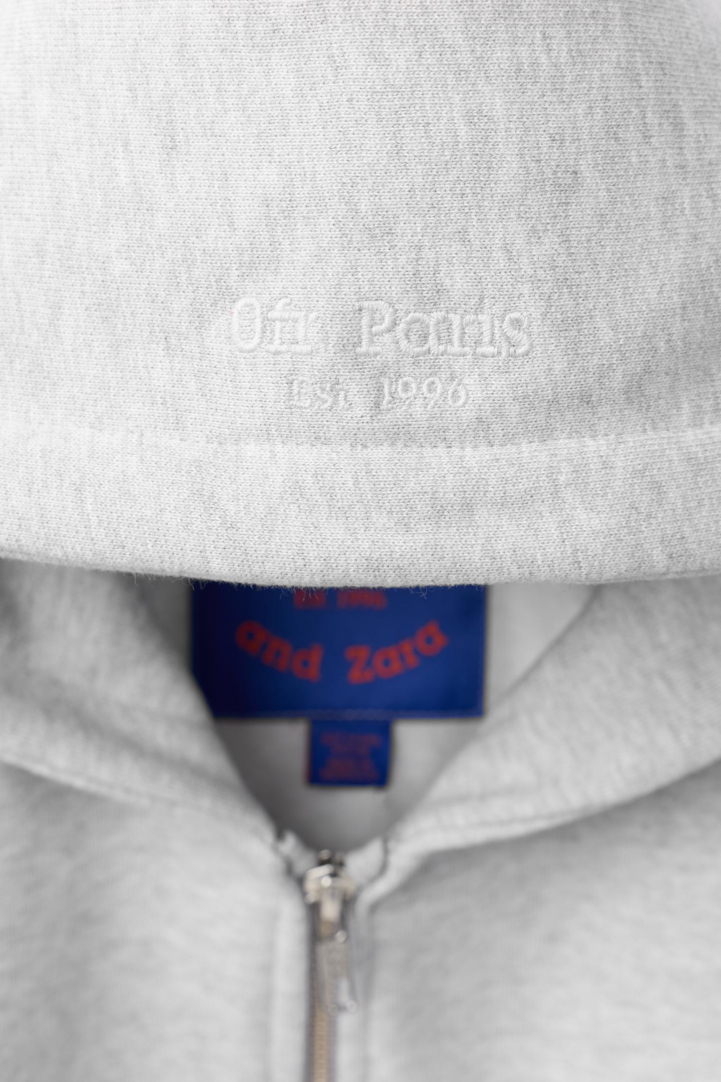 Детское худи Zara 0FR. Paris X ZARA Embroidered Zip-Up, цвет: Серый меланжевый — фото 5