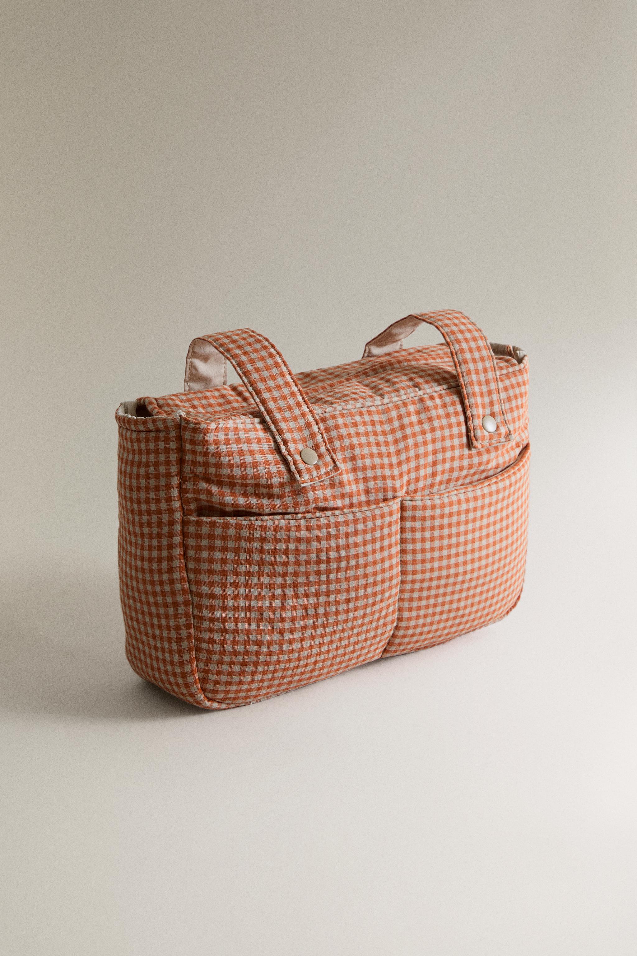 VICHY BABY BASKET BAG — Dark orange