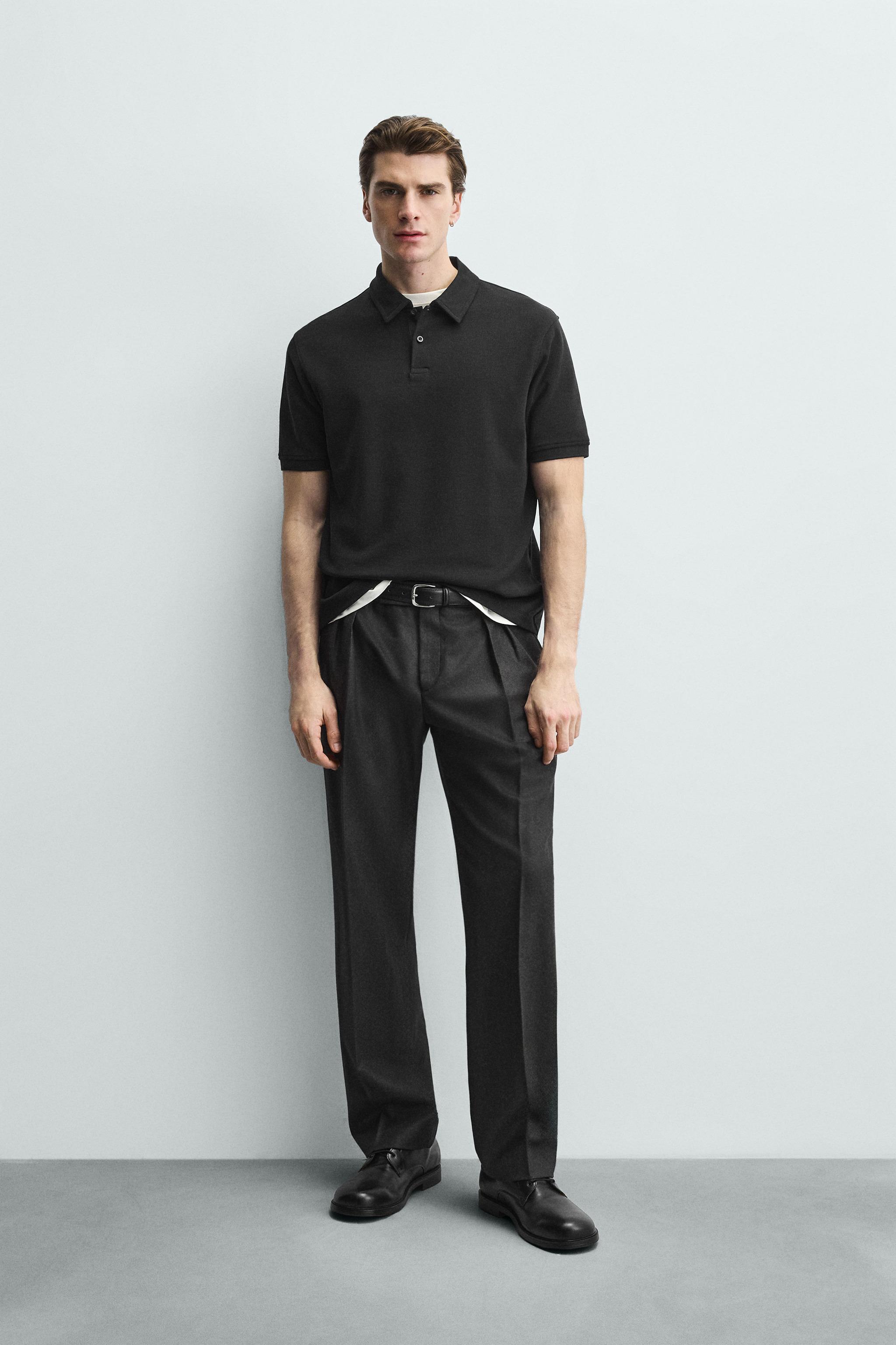 Мужские рубашки Zara REGULAR FIT TEXTURED POLO