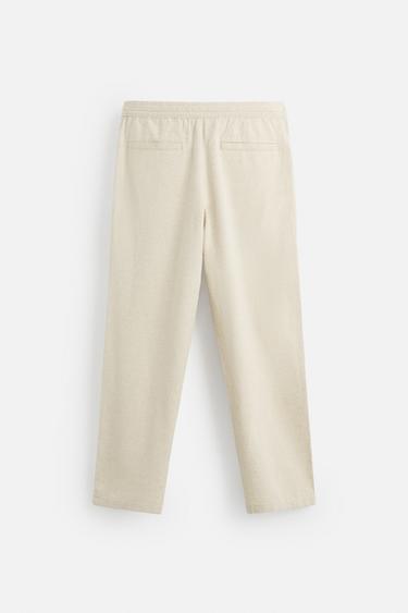 PANTALON RELAXED FIT COTON - LIN - Beige clair de Zara - Image 6