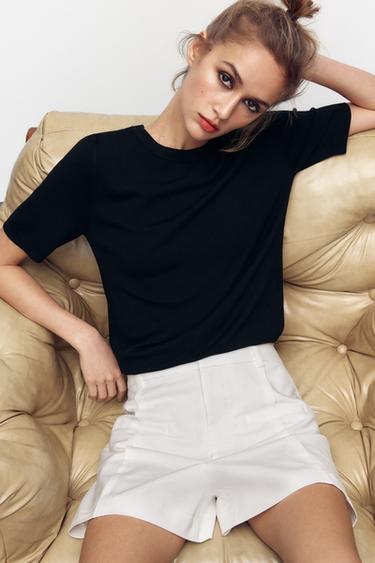 SHORTS ZW COLLECTION BOLSILLOS - Crudo de Zara