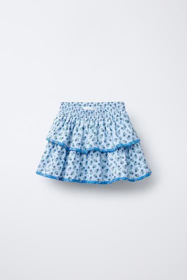 FLORAL BERMUDA SKORT - Light blue by Zara - Image 0