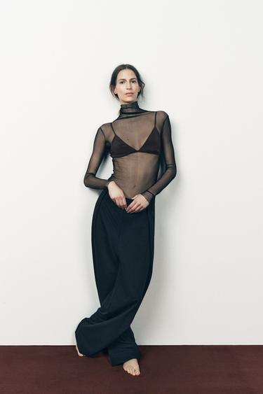LIMITED EDITION 100% SILK T-SHIRT - Black by Zara - Image 3