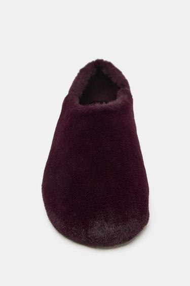FAUX FUR BALLET FLATS - Mauve Purple by Zara - Image 4