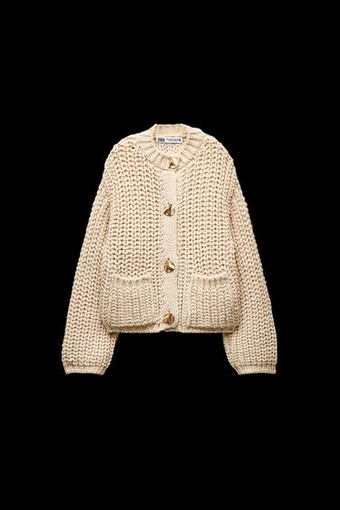 GROBE STRICKJACKE - Cremefarben von Zara - Bild 0