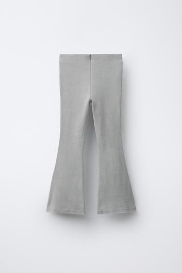 STAR WASH EFFECT FLARE LEGGINGS - Pearl grey by Zara - Image 1