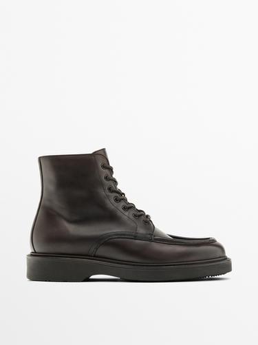 Zara Moc toe nappa boots - Brown - Image 0
