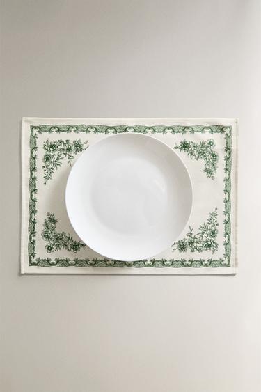 PRINTED SATEEN PLACEMAT - Greenish by Zara - Image 4